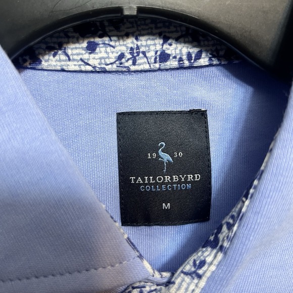 NWT Tailorbyrd Button Up Shirt Mens Medium Short Sleeve Button Up Blue - Picture 2 of 5